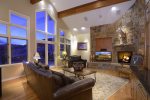 Open Living Room with Gas Fireplace and Grand Views